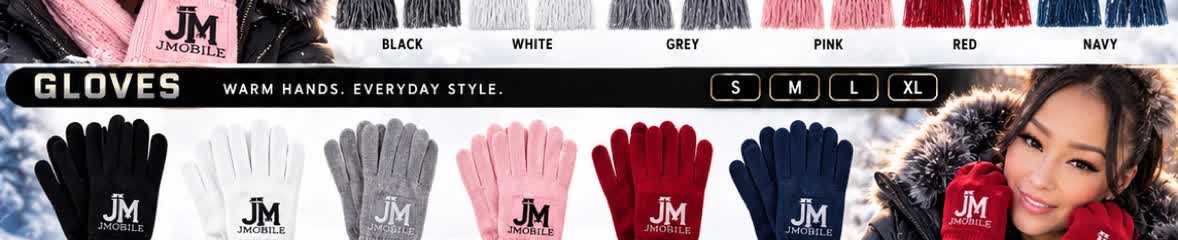 Women's Winter Line gloves in six colors with JM logo